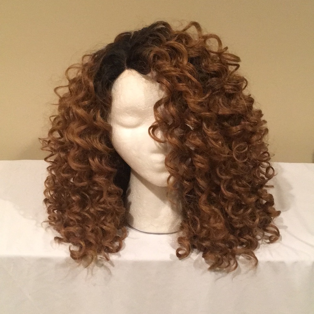 Medium brown with dark root wig
